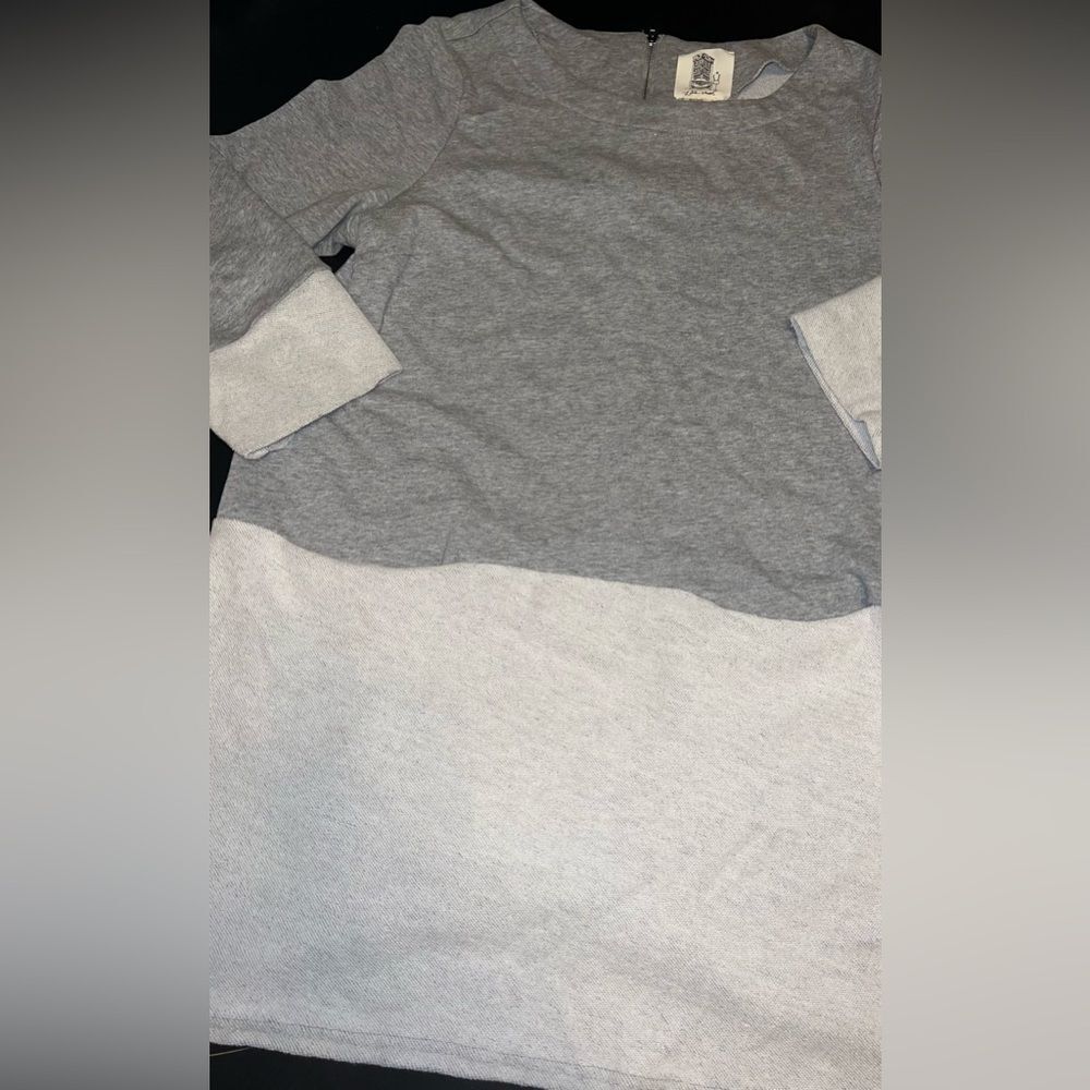 Anthropologie Lili's Closet Gray Sweatshirt Dress with Pockets Size Large EUC